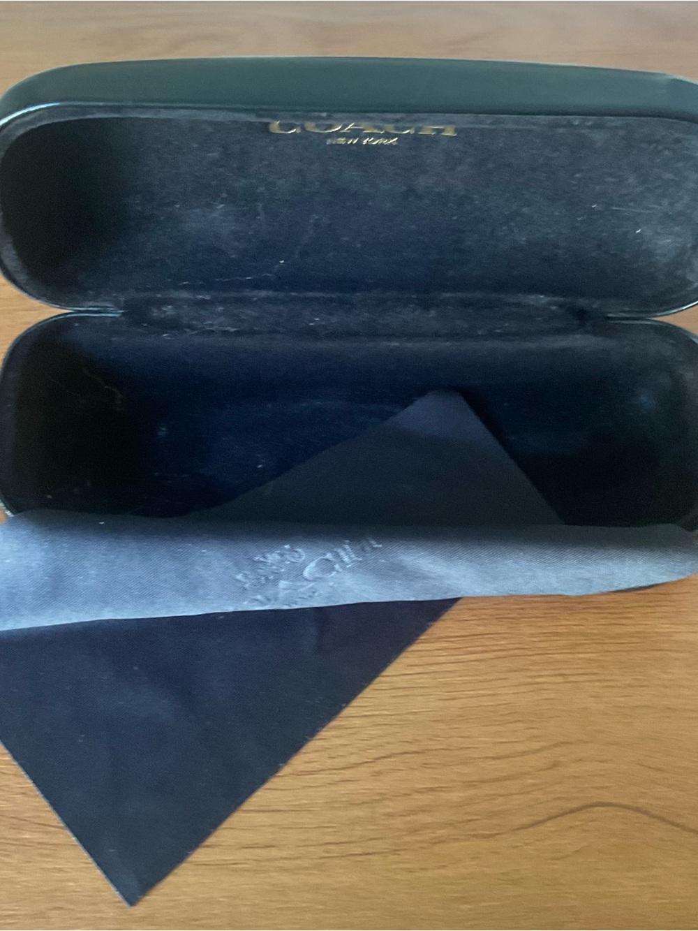 Coach Black Signature Eyewear Case with Debossed Logo